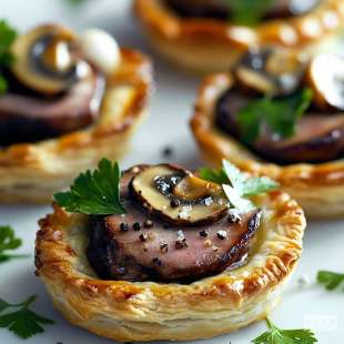 Tartelettes aux Magrets de Canard et aux Champignons