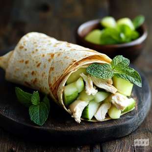 Wrap Poulet, Concombre, Pomme et Fromage frais