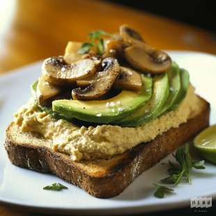Tartine Houmous, Champignons, Avocats