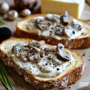 Tartines à la Crème de Champignons et au Comté