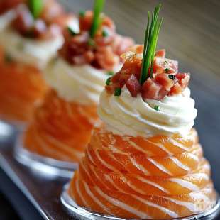 Tartare de Saumon et sa Chantilly au Lard Fumé