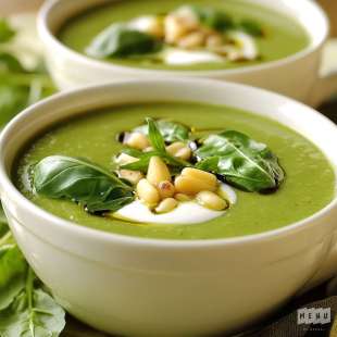 Soupe Verte Glacée Roquette et Basilic