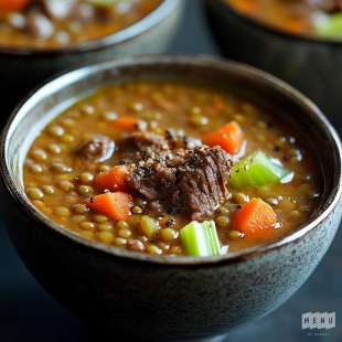 Soupe de Lentilles au Cumin et au Boeuf