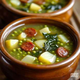 Soupe Rustique Petits Pois et Chorizo