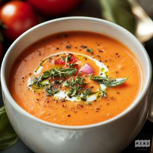 Soupe Crémeuse de Tomates aux Herbes