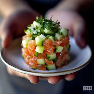 Tartare de Saumon à la Pomme et au Concombre