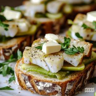 Tartines Poireau-Cabillaud