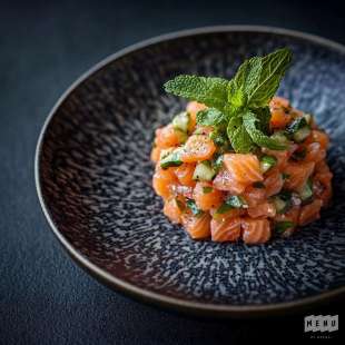 Tartare de Saumon frais à la Menthe et au Cumin