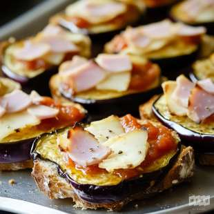 Tartine Aubergine Jambon Blanc