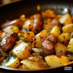 Poêlée aux Pommes de Terre et Saucisse Fumée