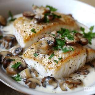 Filets de Daurade aux Champignons et à la Crème