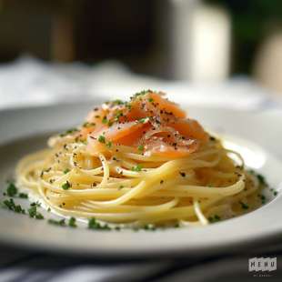 Spaghettis au Saumon Fumé