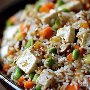 Riz Sauté aux Légumes et au Tofu