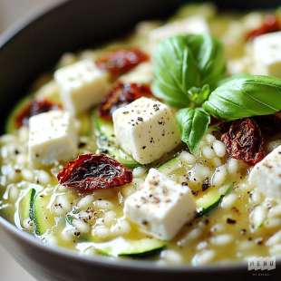 Risotto de Courgettes aux Tomates Séchées