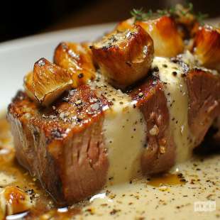 Rôti de Veau aux Girolles et à la Crême