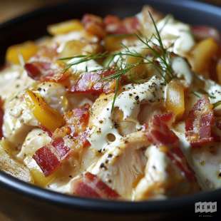 Sauté de Poulet aux Lardons et à la Crème