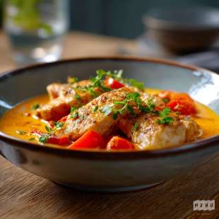 Poulet au Poivron Rouge et Lait de Coco