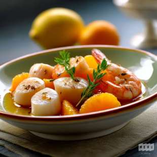 Saint-Jacques et Gambas Marinées aux Agrumes