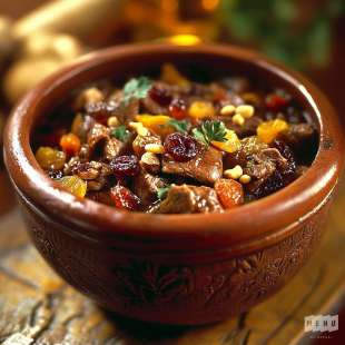 Tajine d'Agneau aux Fruits Secs et aux Herbes