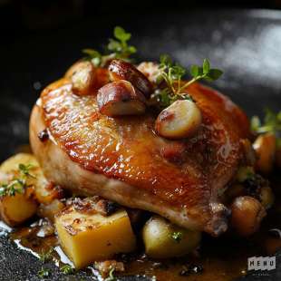 Pintade Farcie au Foie Gras et Légume Oubliés