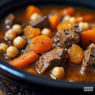 Tajine de Veau, Carottes et Abricots Secs