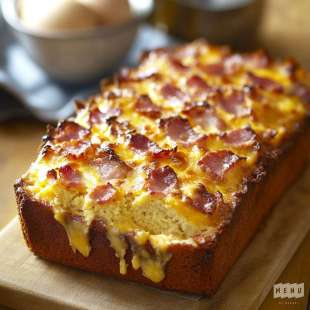 Cake Lardons au Curry et Fromage