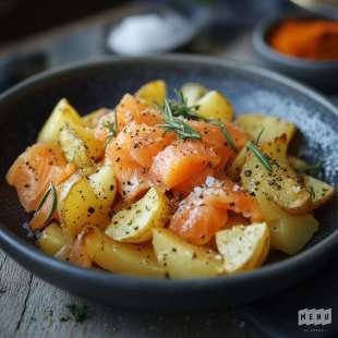 Poêlée de Pommes de Terre au Saumon Fumé et Romarin
