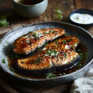 Pavés de Saumon à la Sauce Soja au Yaourt