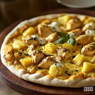 Pizza Poulet, Ananas et Curry