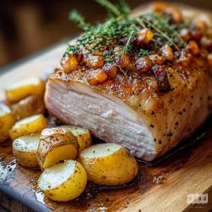 Recette Plat : Rôti de Porc Campagnard