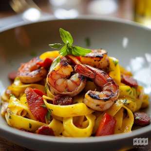 Tagliatelles Chorizo Crevettes