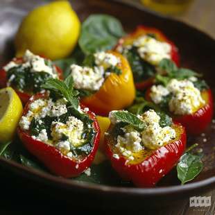 Poivrons Farcis à la Ricotta, Feta et Menthe