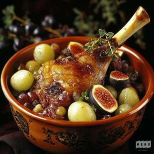 Souris d'Agneau aux Figues et aux Raisins
