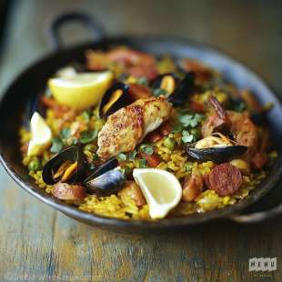 Paëlla de Fruits de Mer, Chorizo et Poulet