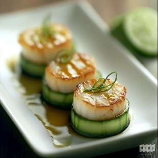 Sushis de Concombre aux Saint-Jacques