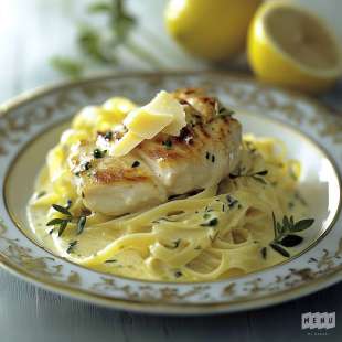 Tagliatelles Sauce Blanche à l'Escalope de Dinde