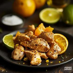 Recette Plat : Poulet Mariné au Citron Vert, Orange et Gingembre