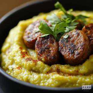 Purée de Pois Cassée aux Saucisses de Toulouse