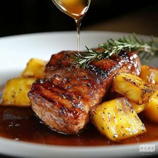Rôti de Porc Ananas, Miel et Xérès
