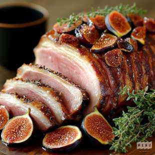 Rôti de Porc aux Figues et Jambon Cru