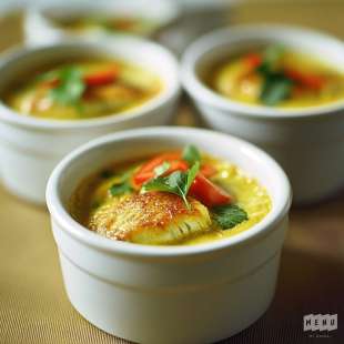 Petits Flans de Poisson au Curry