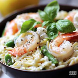 Orzo aux Crevettes et Chèvre