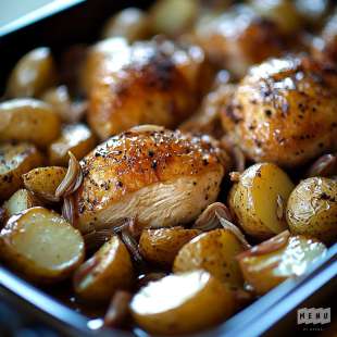 Poulet Rôti aux Échalotes et Pommes de Terre