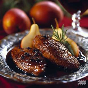 Magret de Canard au Vin Rouge et aux Poires