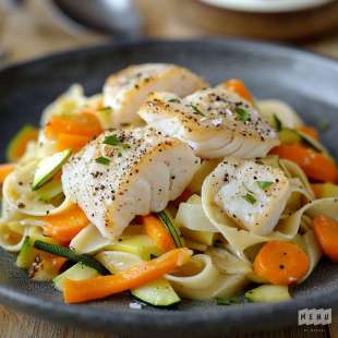 Lotte aux Tagliatelles de Légumes