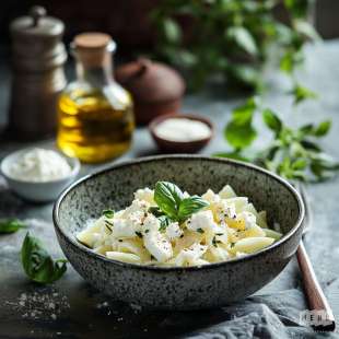 Pâtes à la Ricotta et Huile au Basilic