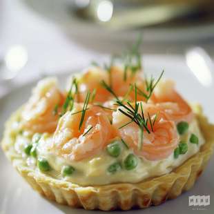 Tarte Poireaux, Crevettes et Saumon