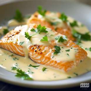 Pavé de Saumon Sauce Chocolat Blanc