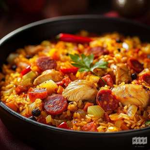 Poulet à la Catalane et Riz au Chorizo