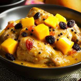 Poulet à la Mangue et à la Noix de Coco